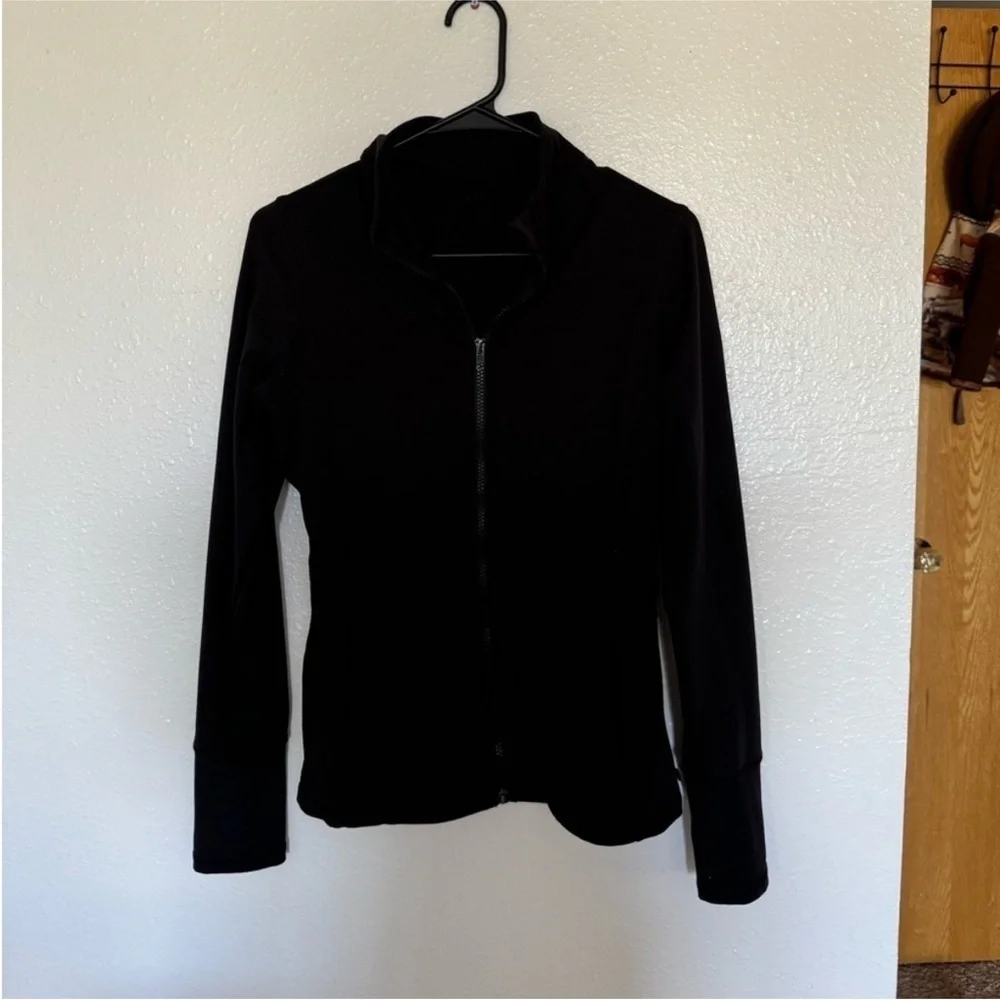 Marika Fitted Zip Up Athletic Jacket Black Size Medium - Picture 4 of 8